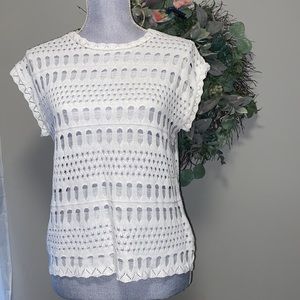 Elementz Sheer white sweater vest. Very lightweight size PM